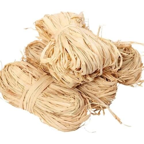 6Pcs Natural Raffia Paper Ribbon for Florist Bouquets Decoration Crafts Christmas Raffia Gift Wrap Ribbon
