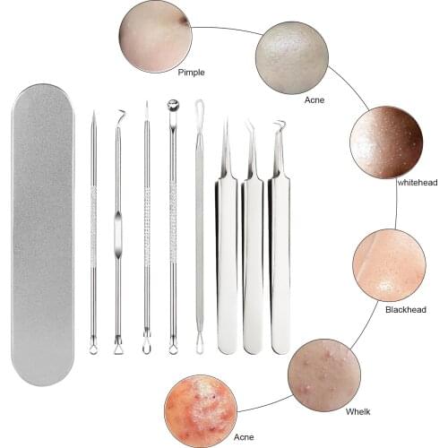Black Dot Pimple Blackhead Remover Tool Needles for Squeezing Acne Tools Spoon for Face Cleaning Comedone Extractor Pore Cleaner