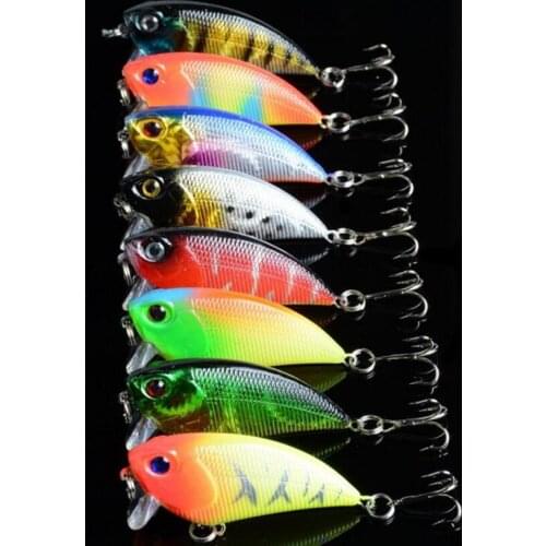 8 Pieces VIB Fish Bait 5.5cm 6.6g Vibration Wobbler Jigging Hard Lure Artificial Plastic Swimbait Crankbait Fishing Tackle
