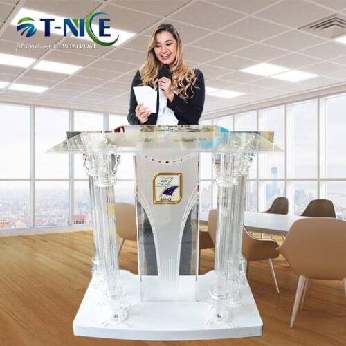AILKE 2021 Top Level Crazy Selling Acrylic Lectern Us Bishops Used Church Pulpits Truth Weddind Stand Podium Theater Furniture