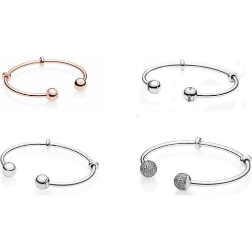 Free Shipping Shine Moments Open Bangle Fit Original Charm For Women DIY Jewelry Bracelet Bead