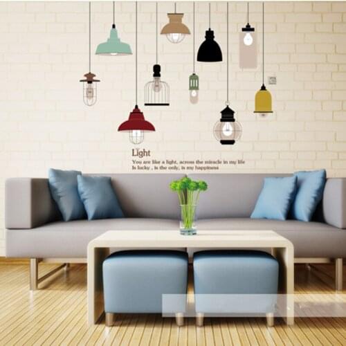 Shine Light Bulb Wall Sticker Living Room Bedroom Decor Mural Art Vinyl Wallpaper Tableware Wall decal Stickers for Kitchen
