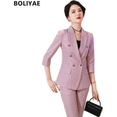 BOLIYAE Women's Trouser Suits In A Cage