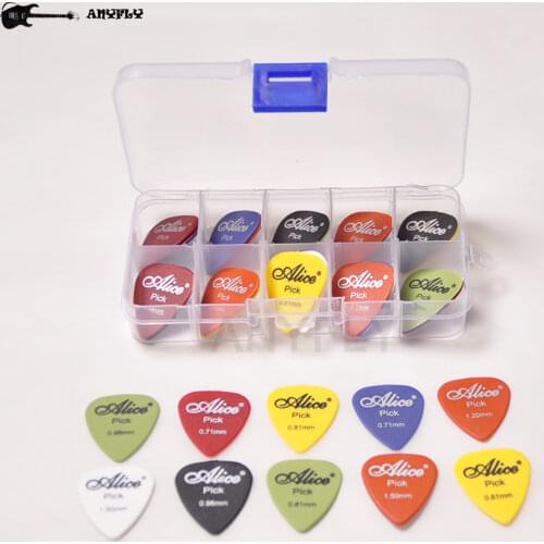 Lots of 30pcs Guitar Picks Alice Matte Acoustic Electric Plectrums(Thickness&Color Assorted) +1 Plastic case box