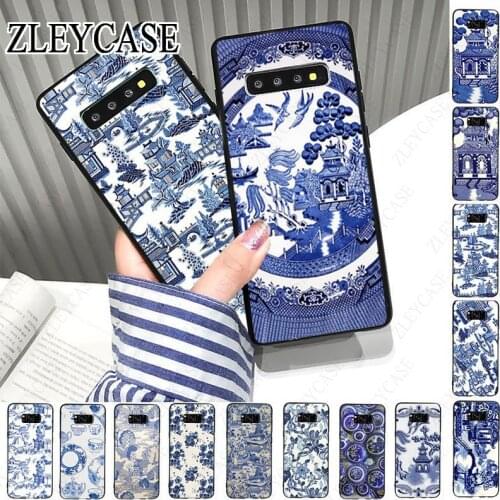 Blue-willow-china Phone case Cover For samsung galaxy s10plus s10e s10lite s9 s8plus s20plus s7 s6edge s20ultra case