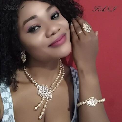 Fani Dubai Gold designer Jewelry Set Women Wedding accessories jewelry set Brand Fashion African Beads Jewelry Set Wholesale