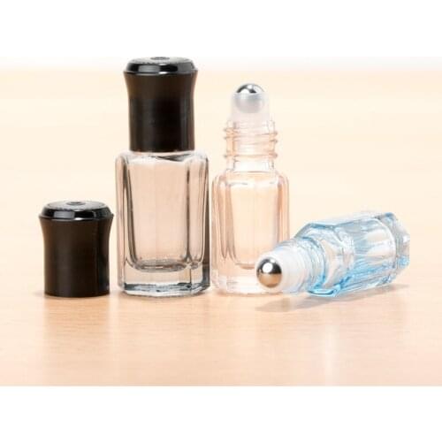 Roll on Bottle Colorful Glass Essential Oil Container 3ml 6ml Empty Cosmetic Containers Portable Perfume Refillable Bottle