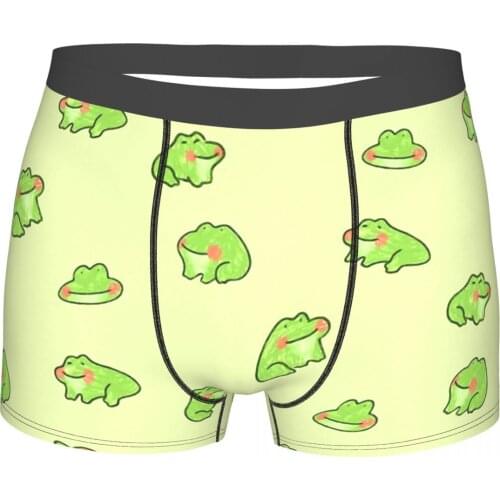 Happy Little Frogs Cottagecore Rural Aesthetic Underpants Breathbale Panties Man Underwear Print Shorts Boxer Briefs