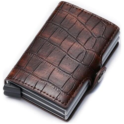ZOVYVOL Alligator Function PU Leather Card Case Men Wallet Credit Card Holder Visiting Aluminum Double Boxes Card Wallet women