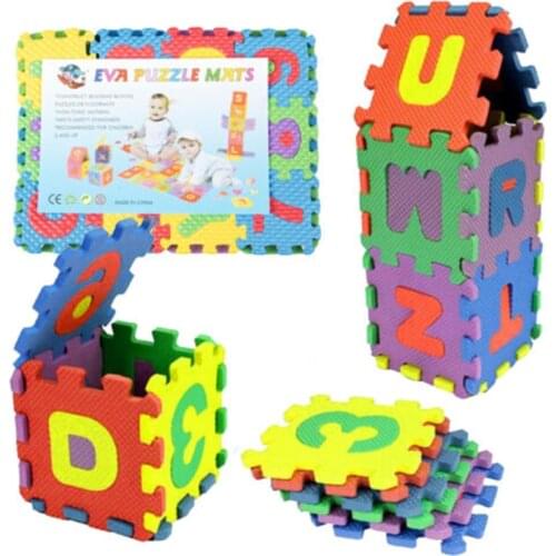New Children Game Puzzle 36pcs Soft Baby Floor Play DIY Puzzle Kids Create Toy Mat Foam Alphabet Numbers Puzzle Toddler Toys