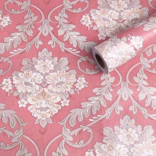 Papel de parede 3d luxury damask wallpaper pvc wall paper sticker self adhesive film for hotel living room wall decor