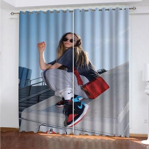 Custom 3D Curtain Blackout Curtain Decoration Sports Fashion Girls Photos Curtains For Living Room Bedroom