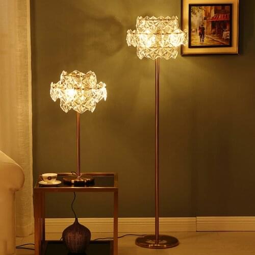 Modern Luxury Crystal Glass Shade Led Table Lamp Floor Lamp Bedroom Sofa Bedside Lamp Hotel Villa Living Room Home Decor Light