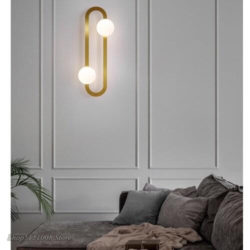 Modern LED luxury bedroom bedside wall lamp Nordic simple magic bean living room balcony aisle lamp new background wall lighting