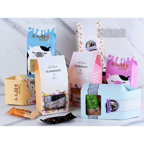 Stand Candy Box With Window Wedding Kids Birthday Party Candy Cookie box 100pcs/lot free shipping