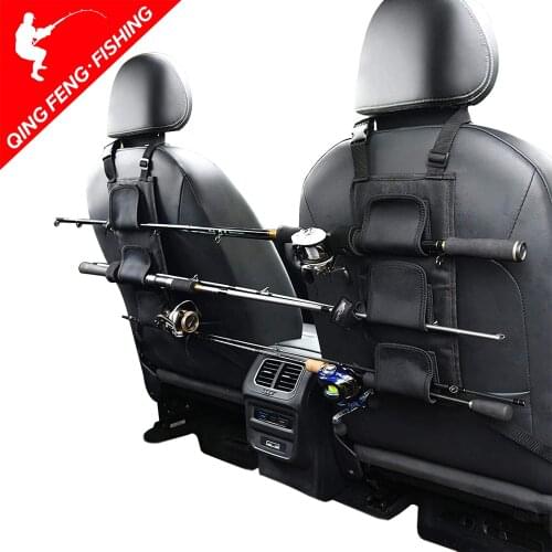 Car Seat Fishing Rod Rack Set Car Fishing Rod Rack Velcro Strap Adjustable Car Fishing Rod Rack Car Fixing Belt