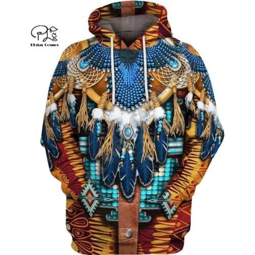 PLstar Cosmos Black Native Indian Lakota Skull 3D Hoodie Tee Men Women Fashion Hooded Sweatshirt Long Sleeve Pullover Style-13