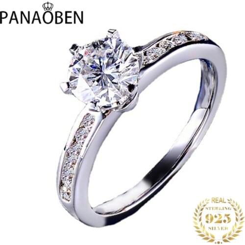 Big Diamond Sterling Silver 925 Rings for Women Wedding Engagement Party High-end Luxury Jewelry Classic Trendy Romance Cocktail