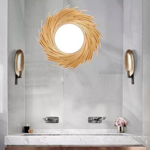 10" Nordic Metal Frame Mirror Geometry Unique Design Wall Mirror Salon Wall Art Toilet Bathroom Wall Hanging Mirrors JS2