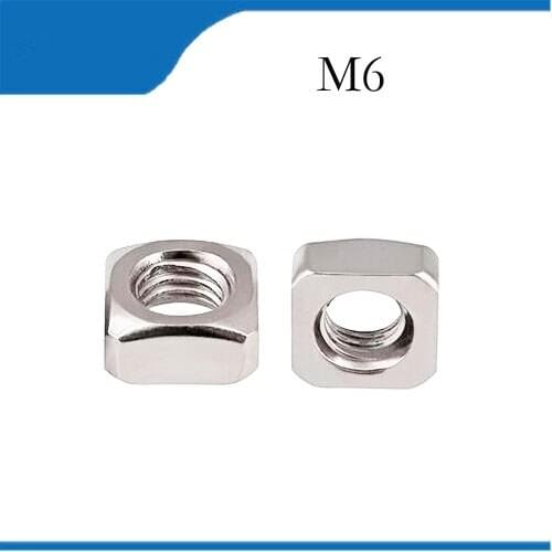 Free shipping 10pcs/lot High Quality 304 Stainless Steel A2-70 M6 Square Nut