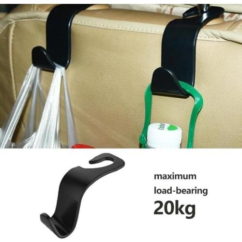 2pcs Car Seat Back Hooks Organizer Holder for Cable Headphone Trunk Bag Storage Hanger Interior Car AccessoriesFastener Clip
