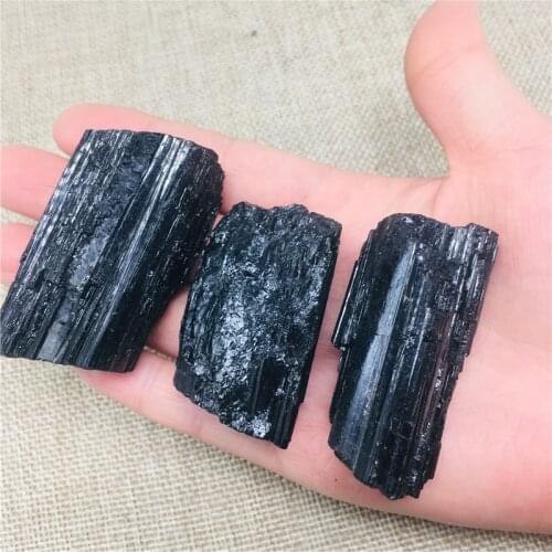 3pc natural black tourmaline tourmaline repair ore can be used for home decoration DIY gift cokkection free shipping