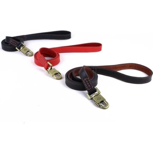 6PCS / LOT Pet Leash Cowhide Leash Leather Pet Large Dog Lock Leash Dog Traction Rope Pet Supplies