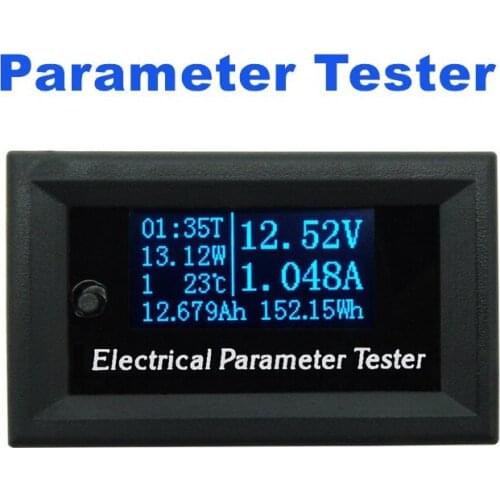 7in1 OLED Multifunction Tester Voltage current Time temperature capacity meter electrical voltmeter Ammeter blue font