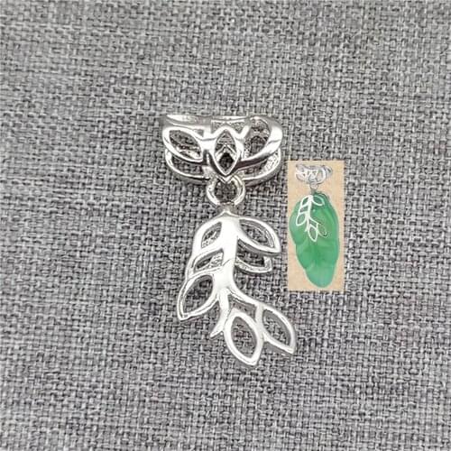 Sterling Silver Flower Pinch Bail w/ Rhodium Plated for Pendant Pinch Necklace