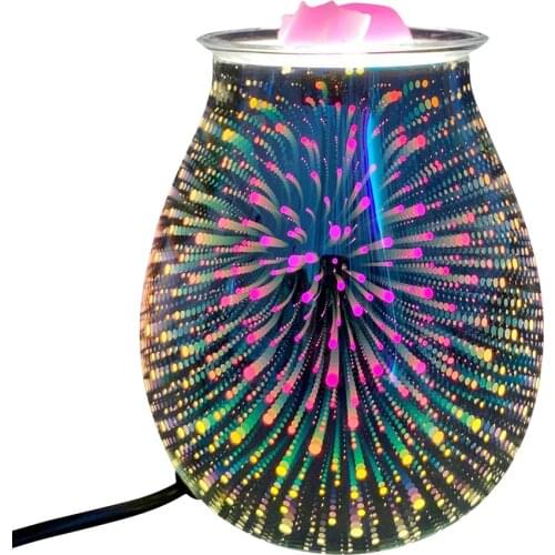 Aroma Electric Wax Melt Incense Burner Lamp 3D Touch Firework Lamp Night Light Tart Aromatherapy Diffuser Wax Warmer UK Plug