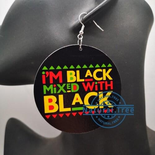Free Shipping!!Black mixed black Wooden Earrings