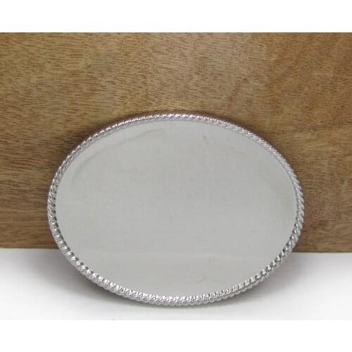 BuckleClub wholesale zinc alloy oval blank DIY belt buckle jeans gift cowboy belt buckle FP-02861 SILVER FINISH