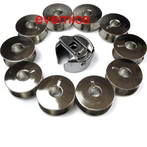 Bobbin Case+10 Bobbin For Singer Quantum Cxl,Xl10,Xl50 Bernette 320,330,340,430