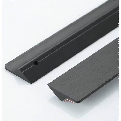 Black Silver Gold Hidden Cabinet Handles Aluminum Alloy Kitchen Cupboard Pulls Drawer Knobs Door Furniture Handle Hardware