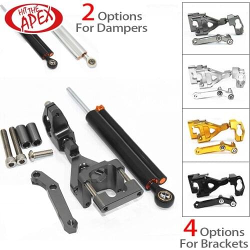 Steering Damper For Kawasaki Ninja K250 EX250 250R 2008 2009 2010 2011 CNC Stabilizer Set Linear Reversed With Mounting Bracket