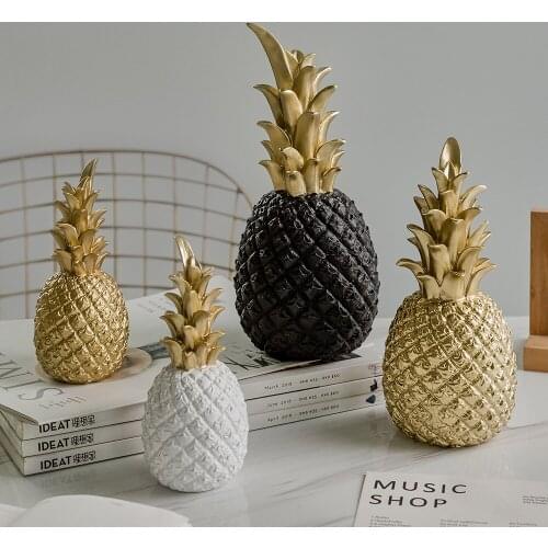 Rustic Home Decoration Accessories Modern Resin Pineapple Model Living Room Decor Office Desk Bedroom Fruit Model Decorations