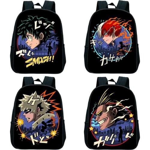 12 Inch Kids My Hero Academia Backpack Child Deku Kindergarten School Bag Children Primary Bookbag Rucksack Start School Gifts