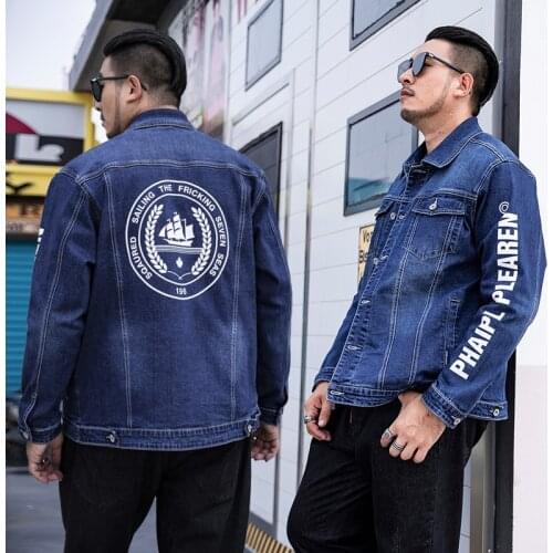 Extra XL Menswear Fashion Denim Jacket Men Fat Denim Jacket Jeans Jacket Men Plus Size Men Clothing