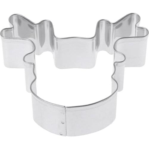 Stainless Steel Cookie Cutter Biscuit Mold Christmas Deer Head Reindeer Mould DIY Baking Tool Kitchen Bakeware
