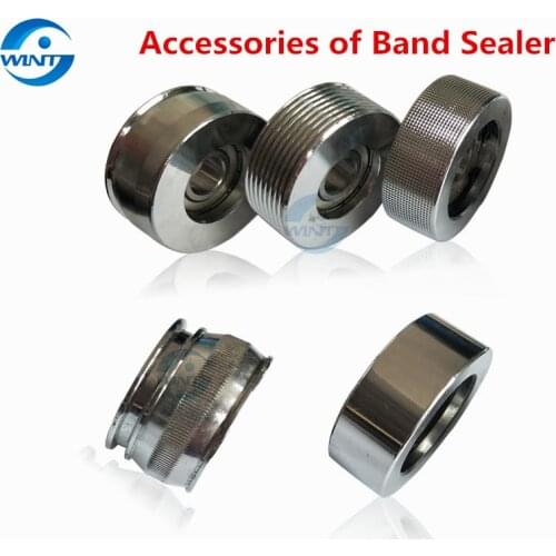 FR-900/FR1000 Band Sealing Machine Accessories Embossing Striped Flattening Driving Wheel Passive Roller Each 1Pc