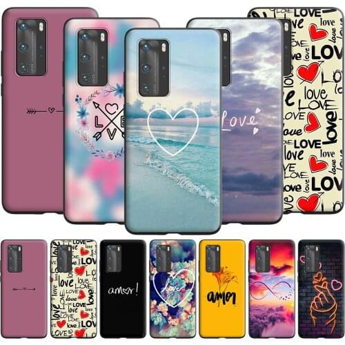 French Love Amor Case for Huawei P10 Lite P20 P30 P Smart 2021 Z P40 Pro