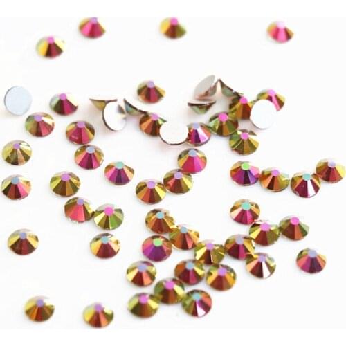 KOKOBLING ss3 -ss30 Flat Back Crystal Red Gold ( 3d Nail Art decorations ) Non Hot Fix Glue on rhinestones for nails diy