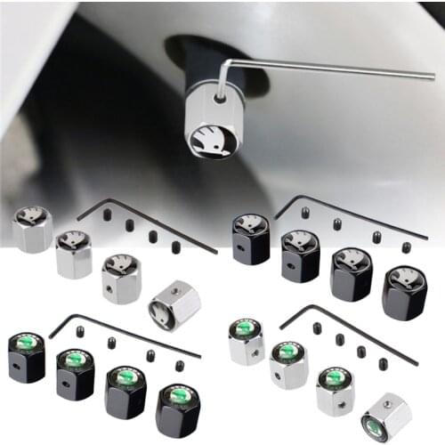 Car Air Valve Stem Caps for Skoda Octavia A7 Superb 2 Fabia Rapid Yeti Kodiaq Kamiq AutoTyre Valve Caps Exterior Decoration