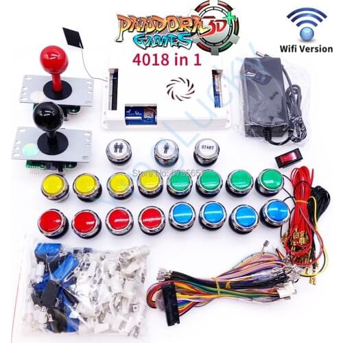 2 Players Pandora Box 3D kit 4018 in 1 WIFI version copy sanwa joystick LED arcade button for DIY Arcade Cabinet parts