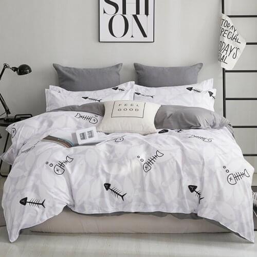 3-D Print Fish Bone Bedding Set Duvet Cover Set Pillowcase Home Textiles 2/3pcs Bed Linen King Queen Size Dropship