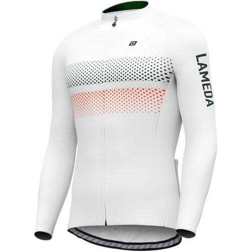 LAMEDA 2021 New Spring Summer Cycling Jersey Mens Breathable Jacket Long-sleeved Road Mountain Bike Clothing Silicone Hem