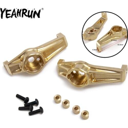 YEAHRUN 1Pair Brass Heavy Counterweight Front Caster Blocks Portal Drive for 1/10 RC Crawler Traxxas TRX-4 Upgrade Parts