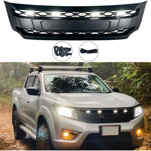 Modified Racing Grills For NP300 Grill For Navara NP300 D23 2015 2016 2017 2018 2019 Auto Grille Front Bumper Mesh Cover Grills