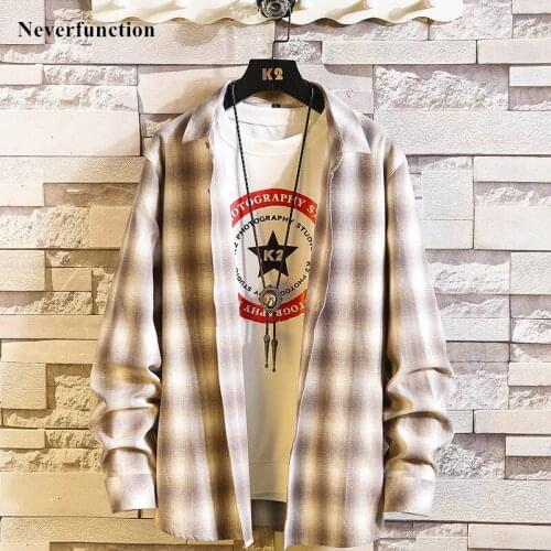 Мужские клечатые рубашки Neverfunction China At AliExpress