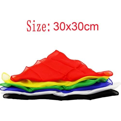 New 6pcs/pack 30*30cm Silk Magic Tricks Magic silk for Magician Change Color Silk Scarf Streets Stage Magic Props Tools